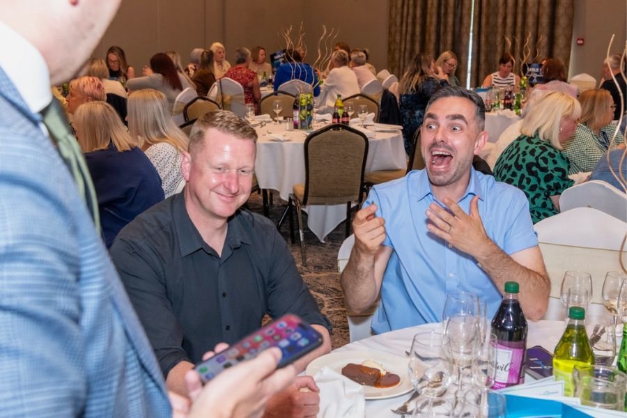 A magician astonishing guests